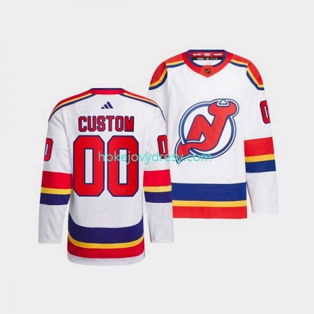 Pánské Hokejový Dres New Jersey Devils Personalizované Adidas 2022-2023 Reverse Retro Bílý Authentic